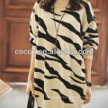 12STC0627 zebra-stripe girls oversized sweaters